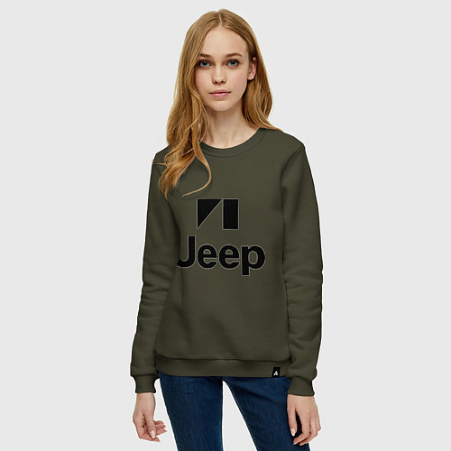 Женский свитшот Jeep logo / Хаки – фото 3