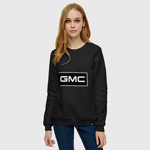 Женский свитшот GMC logo / Черный – фото 3