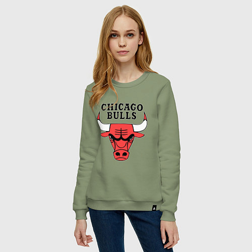 Женский свитшот Chicago Bulls / Авокадо – фото 3