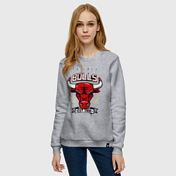 Свитшот хлопковый женский Chicago Bulls est. 1966, цвет: меланж — фото 2