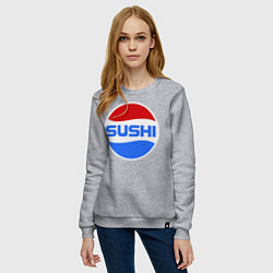 Свитшот хлопковый женский Sushi Pepsi, цвет: меланж — фото 2