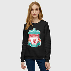 Свитшот хлопковый женский Liverpool FC, цвет: черный — фото 2