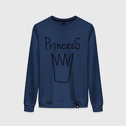 Свитшот хлопковый женский PrincesS picture, цвет: тёмно-синий