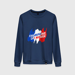 Свитшот хлопковый женский Champions Du Monde, цвет: тёмно-синий