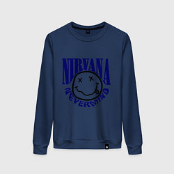 Свитшот хлопковый женский Nevermind Nirvana, цвет: тёмно-синий