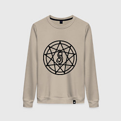 Свитшот хлопковый женский Slipknot Pentagram, цвет: миндальный