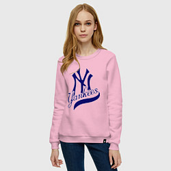 Свитшот хлопковый женский NY - Yankees, цвет: светло-розовый — фото 2