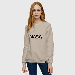 Свитшот хлопковый женский NASA, цвет: миндальный — фото 2