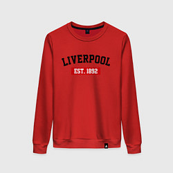 Свитшот хлопковый женский FC Liverpool Est. 1892, цвет: красный