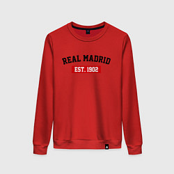 Свитшот хлопковый женский FC Real Madrid Est. 1902, цвет: красный