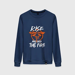 Свитшот хлопковый женский Rise & Seek the Fire, цвет: тёмно-синий