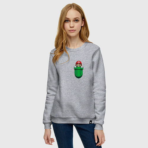 Женский свитшот Марио в кармане / Меланж – фото 3