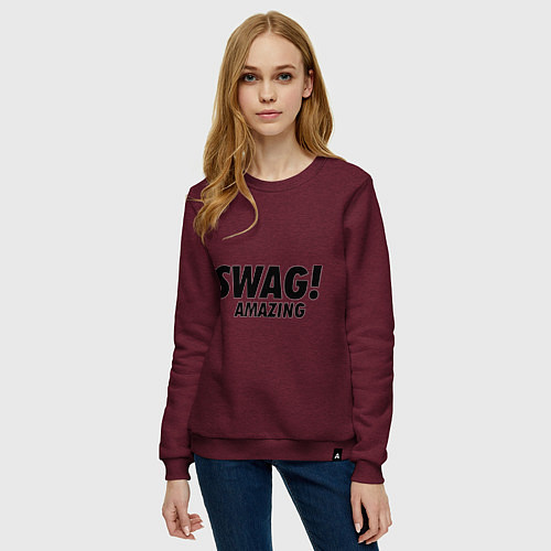 Женский свитшот Swag Amazing / Меланж-бордовый – фото 3