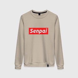 Свитшот хлопковый женский Senpai Supreme, цвет: миндальный