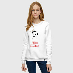 Свитшот хлопковый женский Pablo Escobar, цвет: белый — фото 2
