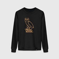 Свитшот хлопковый женский OVO Owl, цвет: черный