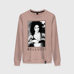 Свитшот хлопковый женский Monica Bellucci: Black, цвет: пыльно-розовый