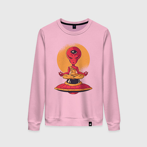 Женский свитшот Медитация пришельца / Светло-розовый – фото 1