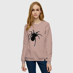 Свитшот хлопковый женский Черный паук, цвет: пыльно-розовый — фото 2