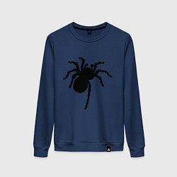 Свитшот хлопковый женский Черный паук, цвет: тёмно-синий
