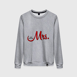 Свитшот хлопковый женский Mrs: Just married, цвет: меланж