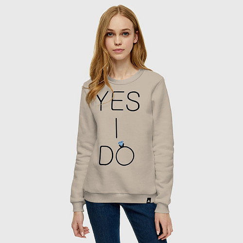 Женский свитшот Yes I Do / Миндальный – фото 3