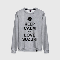 Свитшот хлопковый женский Keep Calm & Love Suzuki, цвет: меланж
