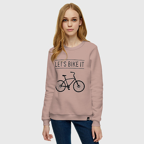 Женский свитшот Lets bike it / Пыльно-розовый – фото 3