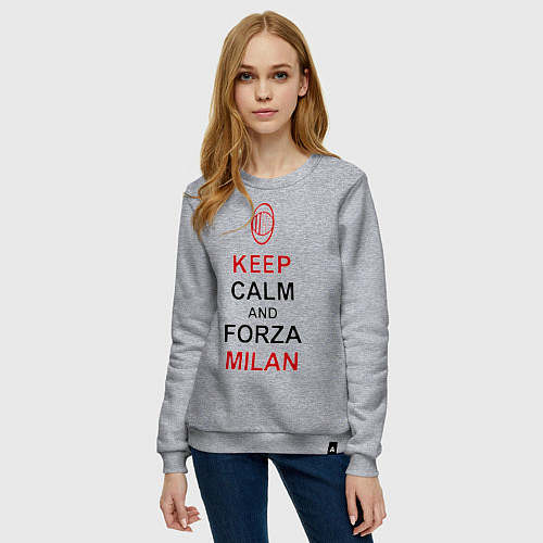 Женский свитшот Keep Calm & Forza Milan / Меланж – фото 3