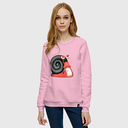 Свитшот хлопковый женский Боевая улитка, цвет: светло-розовый — фото 2