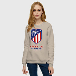 Свитшот хлопковый женский Atlecito de Madrid, цвет: миндальный — фото 2