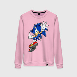 Свитшот хлопковый женский Sonic, цвет: светло-розовый