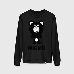 Свитшот хлопковый женский Hug me, цвет: черный