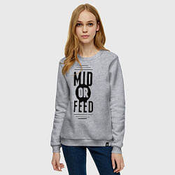 Свитшот хлопковый женский Mid or feed, цвет: меланж — фото 2