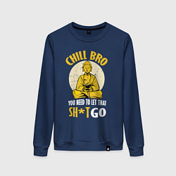 Свитшот хлопковый женский Chill Bro, цвет: тёмно-синий