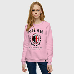 Свитшот хлопковый женский Milan: I Rossoneri, цвет: светло-розовый — фото 2