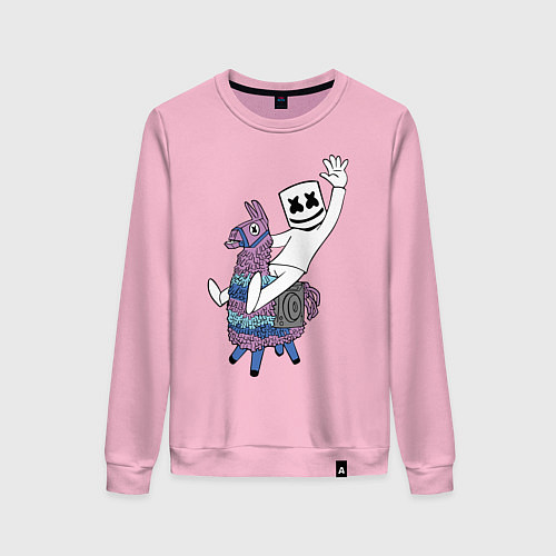 Женский свитшот Marshmello x Llama / Светло-розовый – фото 1