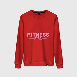 Свитшот хлопковый женский Fitness girl, цвет: красный