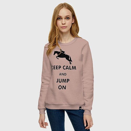 Женский свитшот Keep Calm & Jump On / Пыльно-розовый – фото 3