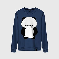 Свитшот хлопковый женский Грусть панды, цвет: тёмно-синий