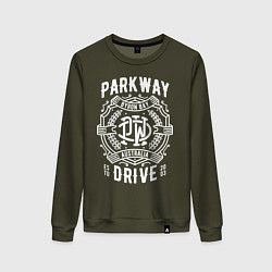 Свитшот хлопковый женский Parkway Drive: Australia, цвет: хаки