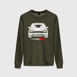 Свитшот хлопковый женский Honda Civic: Type R, цвет: хаки