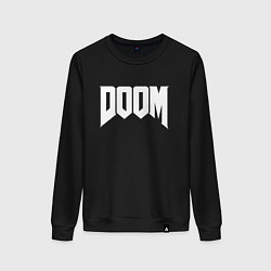 Свитшот хлопковый женский DOOM, цвет: черный