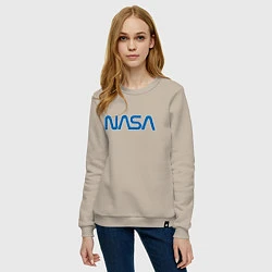 Свитшот хлопковый женский NASA, цвет: миндальный — фото 2