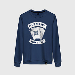 Свитшот хлопковый женский Metallica Since 1981, цвет: тёмно-синий