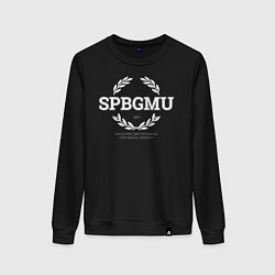 Свитшот хлопковый женский SPBGMU, цвет: черный