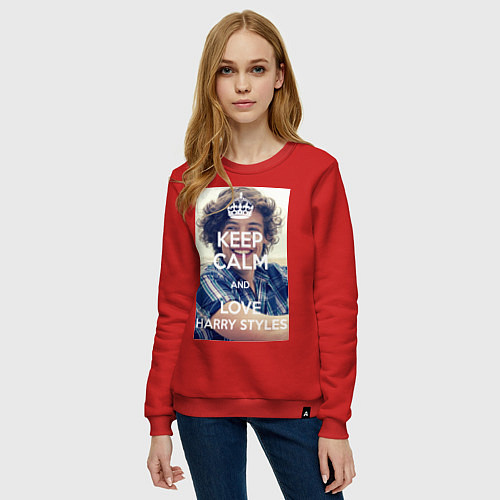 Женский свитшот Keep Calm & Love Harry Styles / Красный – фото 3