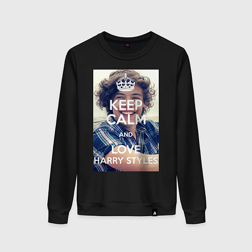 Женский свитшот Keep Calm & Love Harry Styles / Черный – фото 1