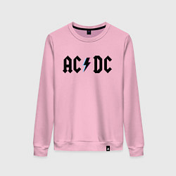 Свитшот хлопковый женский AC/DC, цвет: светло-розовый