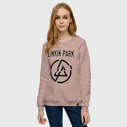 Свитшот хлопковый женский Linkin Park, цвет: пыльно-розовый — фото 2
